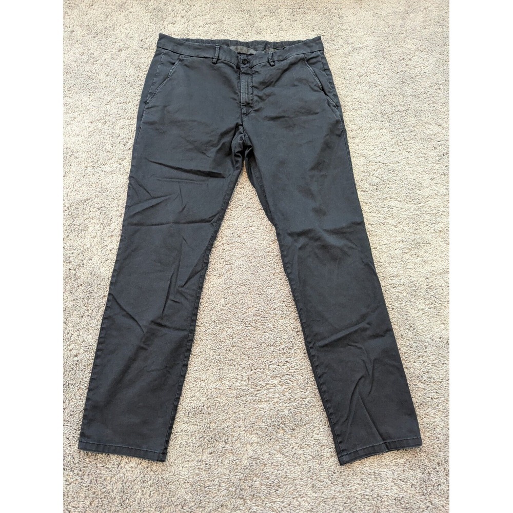 Thom Sweeney Chino Pants Mens 52 34x30 Black Straight Leg Made‎ in Italy